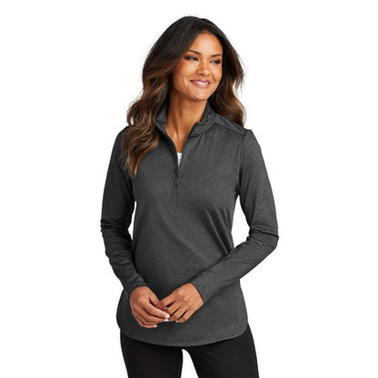 NEW - Port Authority® Ladies C-FREE® Double Knit 1/4-Zip - Grey Steel Heather