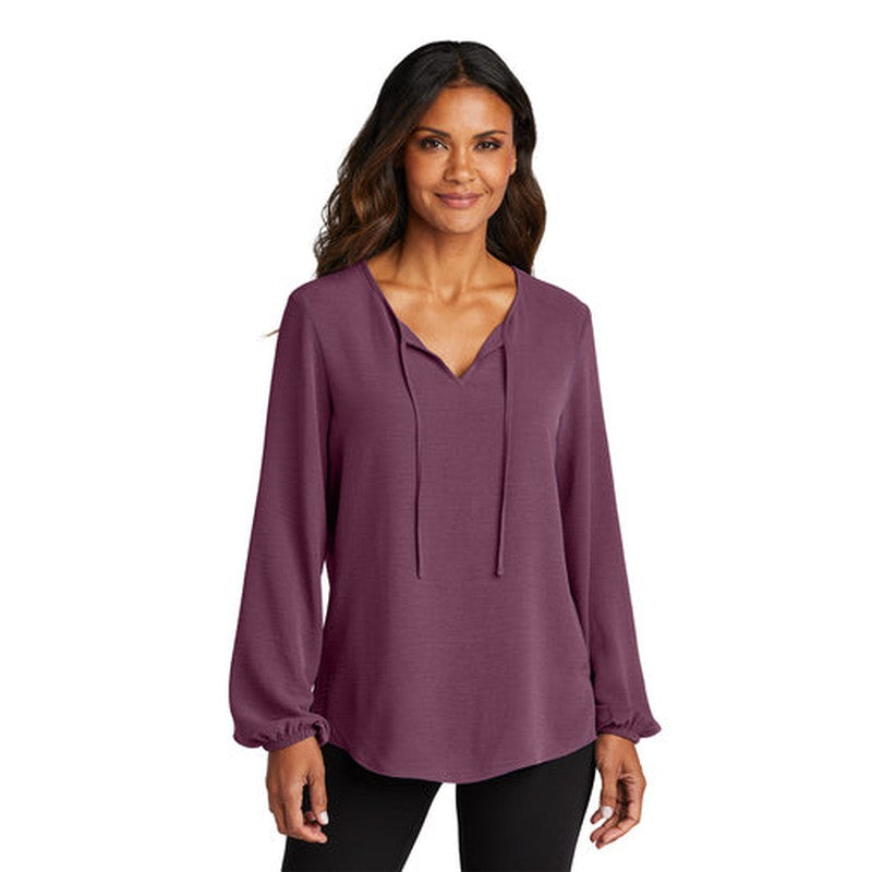 NEW - Port Authority® Ladies Textured Crepe Blouse - Purple Mist