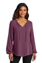 Load image into Gallery viewer, NEW - Port Authority® Ladies Textured Crepe Blouse - Purple Mist
