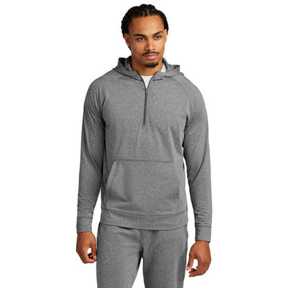 NEW SEI Sport-Tek® Sport-Wick® Stretch 1/2-Zip Hoodie - Charcoal Grey Heather