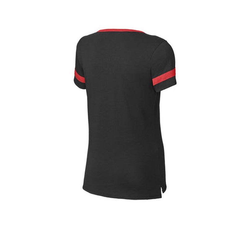 NEW SEI Sport-Tek® Ladies Halftime Notch Neck Tee Black/Deep Red