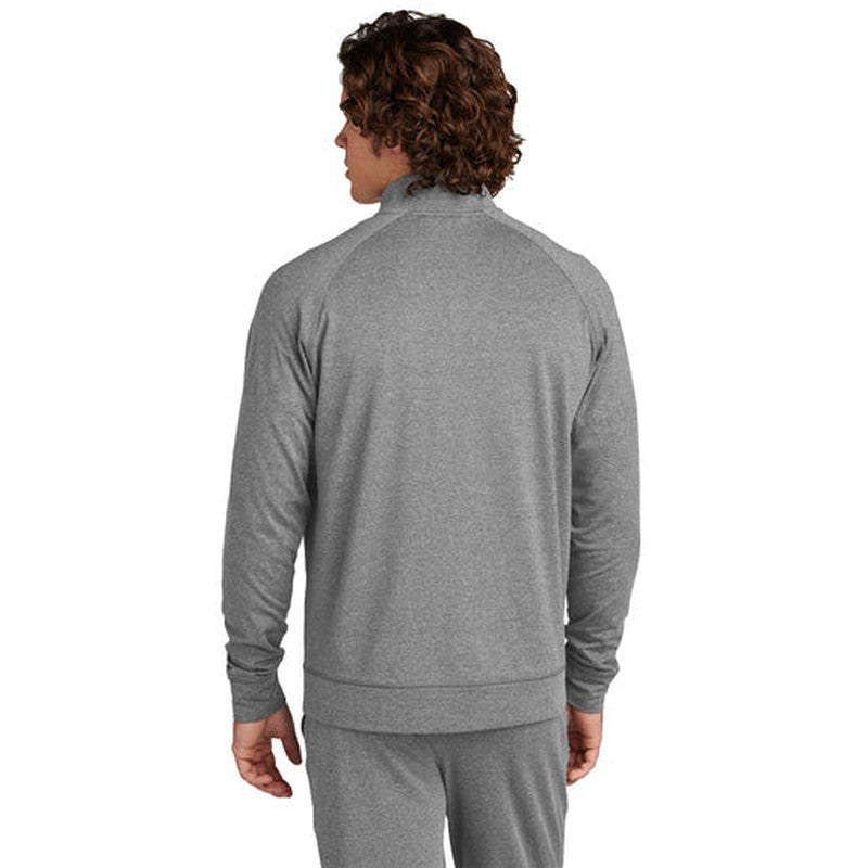 NEW SEI Sport-Tek® Sport-Wick® Stretch Full-Zip Cadet Jacket - Charcoal Grey Heather