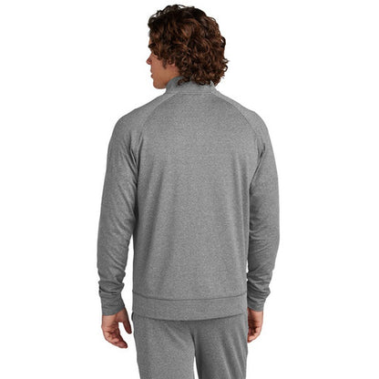 NEW SEI Sport-Tek® Sport-Wick® Stretch Full-Zip Cadet Jacket - Charcoal Grey Heather