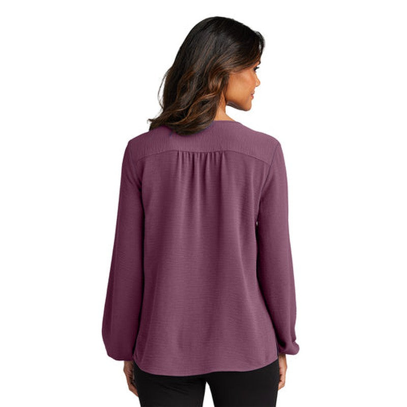 NEW - Port Authority® Ladies Textured Crepe Blouse - Purple Mist