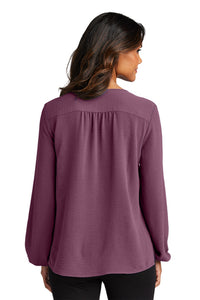 NEW - Port Authority® Ladies Textured Crepe Blouse - Purple Mist