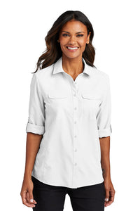 NEW - Port Authority® Ladies Long Sleeve UV Daybreak Shirt - White