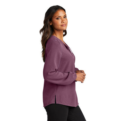 NEW - Port Authority® Ladies Textured Crepe Blouse - Purple Mist