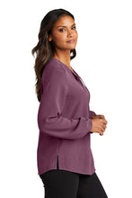 Load image into Gallery viewer, NEW - Port Authority® Ladies Textured Crepe Blouse - Purple Mist
