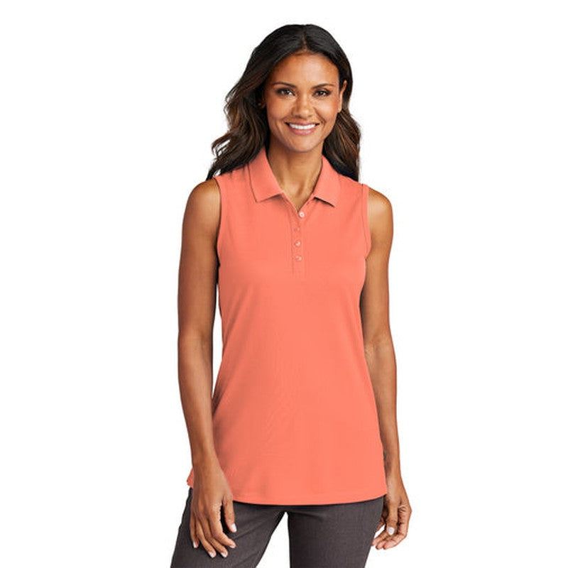 NEW - Port Authority® Ladies Dry Zone® UV Micro-Mesh Sleeveless Polo - Coral Splash