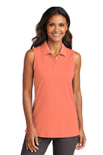 Load image into Gallery viewer, NEW - Port Authority® Ladies Dry Zone® UV Micro-Mesh Sleeveless Polo - Coral Splash
