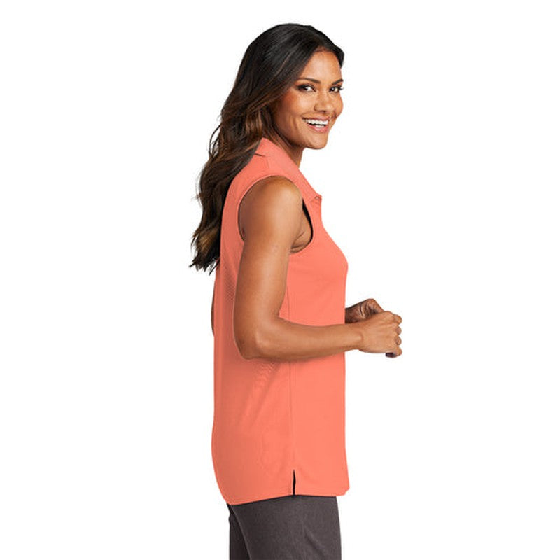 NEW - Port Authority® Ladies Dry Zone® UV Micro-Mesh Sleeveless Polo - Coral Splash