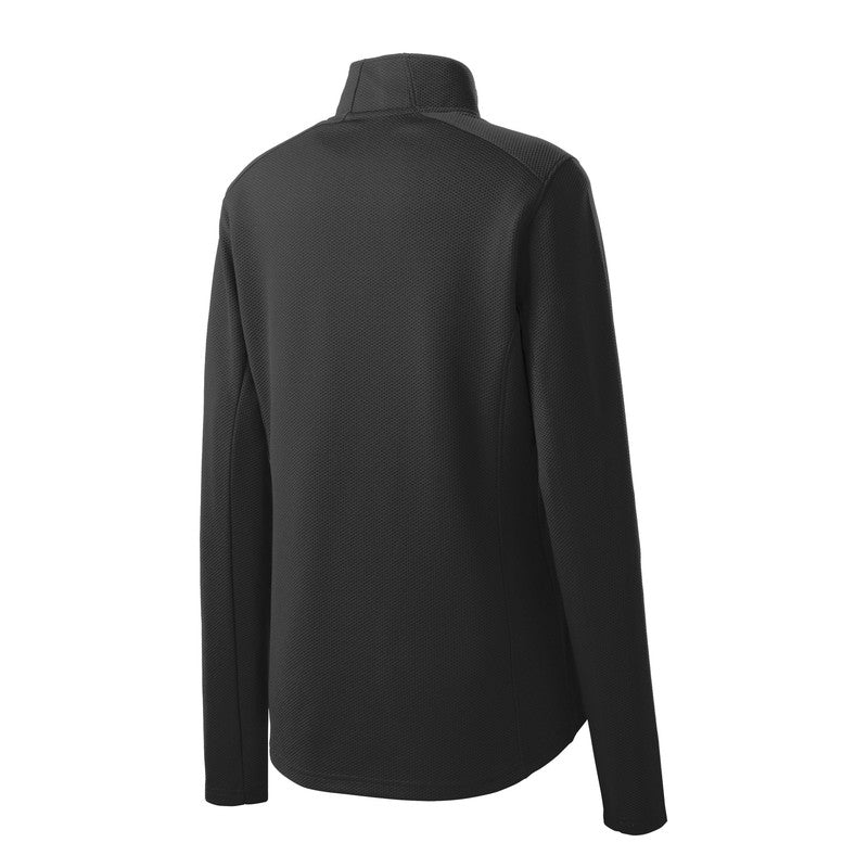 Ladies Sport-Wick® Textured 1/4-Zip Pullover- - BLACK