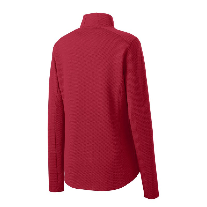 Ladies Sport-Wick® Textured 1/4-Zip Pullover - RED