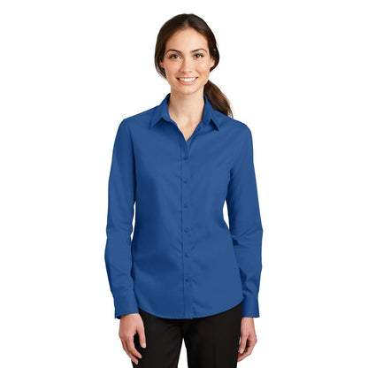 NEW SEI - Port Authority Ladies SuperPro Twill Shirt - True Blue