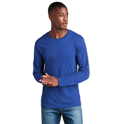 NEW SEI - Port & Company Long Sleeve Fan Favorite Blend Tee - True Royal Heather