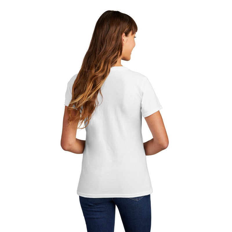 NEW SEI - Port & Company Ladies Fan Favorite Blend V-Neck Tee - White