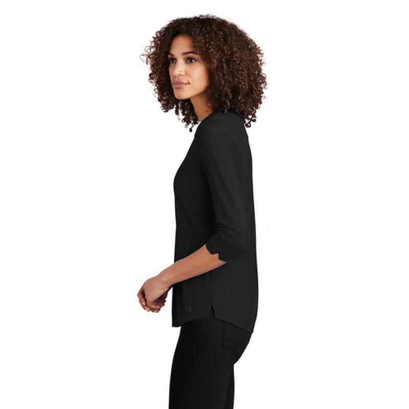 NEW - OGIO ® Ladies Jewel Henley - Blacktop