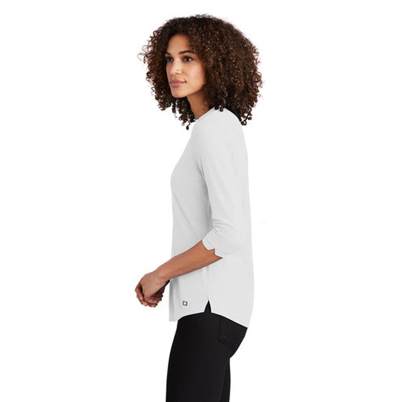 NEW - OGIO ® Ladies Jewel Henley - Bright White