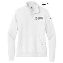 Load image into Gallery viewer, NEW SEI Nike Ladies Club Fleece Sleeve Swoosh 1/2-Zip - White
