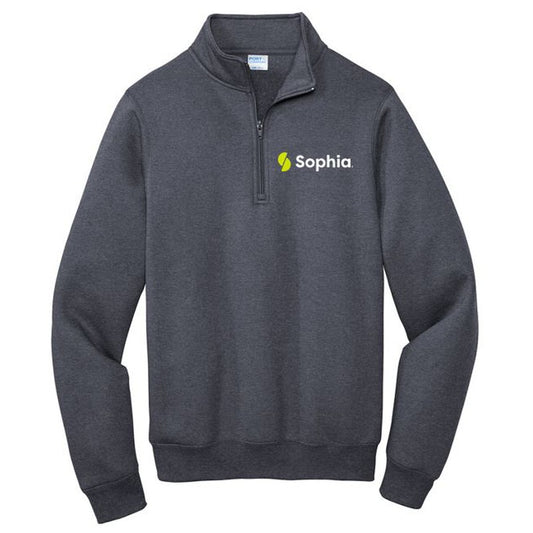 SOPHIA Port & Company ® Core Fleece 1/4-Zip Pullover Sweatshirt - Heather Navy