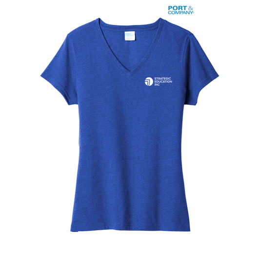 NEW SEI - Port & Company Ladies Fan Favorite Blend V-Neck Tee - True Royal Heather