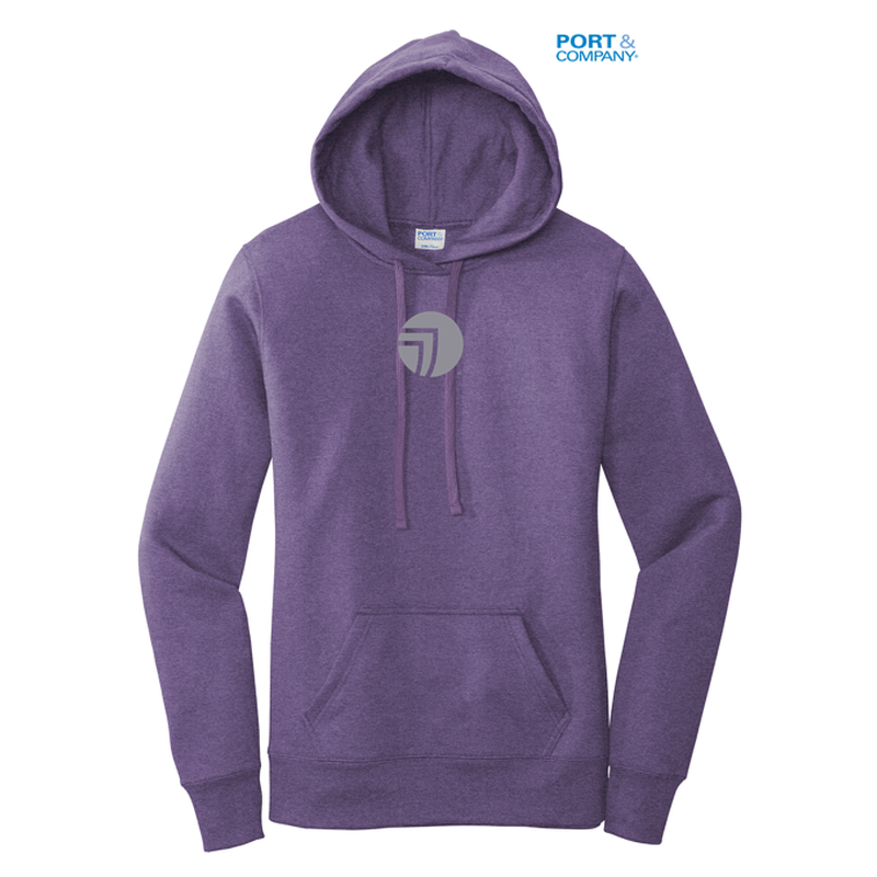 NEW SEI-Port & Company ® Ladies Core Fleece Pullover Hooded Sweatshirt-PURPLE