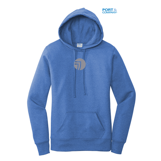 NEW SEI-Port & Company ® Ladies Core Fleece Pullover Hooded Sweatshirt-Heather Royal