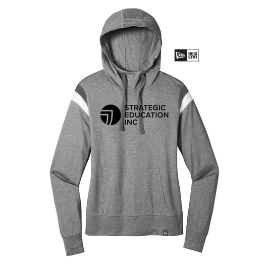 NEW SEI-New Era ® Ladies Heritage Blend Varsity Hoodie-Shadow Grey Heather/ Graphite/ White