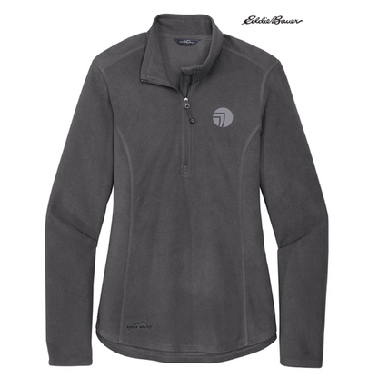 NEW SEI Eddie Bauer® Ladies 1/2-Zip Microfleece Jacket-Grey Steel