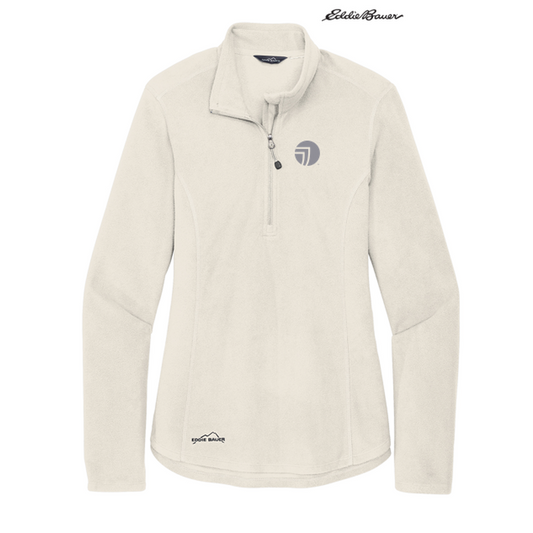 NEW SEI Eddie Bauer® Ladies 1/2-Zip Microfleece Jacket-Ivory