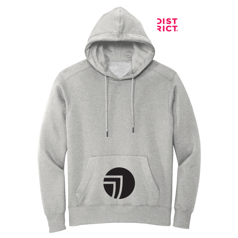 NEW SEI-District® Perfect Weight® Fleece Hoodie-Heathered Steel