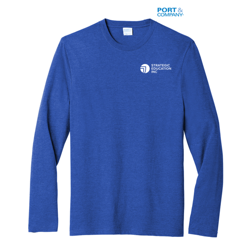 NEW SEI - Port & Company Long Sleeve Fan Favorite Blend Tee - True Royal Heather