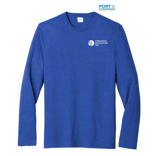 NEW SEI - Port & Company Long Sleeve Fan Favorite Blend Tee - True Royal Heather