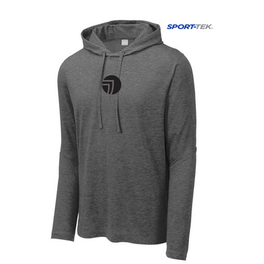 NEW SEI-Sport-Tek ® PosiCharge ® Tri-Blend Wicking Long Sleeve Hoodie-Dark Grey Heather