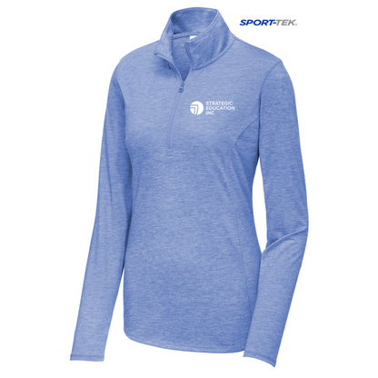 NEW SEI - Sport-Tek Ladies PosiCharge Tri-Blend Wicking 1/4-Zip Pullover - True Royal Heather