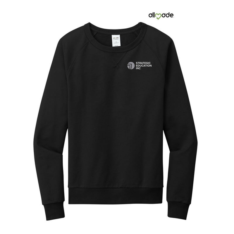 NEW SEI Allmade® Unisex Organic French Terry Crewneck Sweatshirt - BLACK