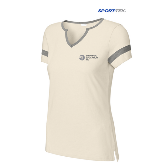 NEW SEI Sport-Tek® Ladies Halftime Notch Neck Tee - Ecru/Vintage Heather