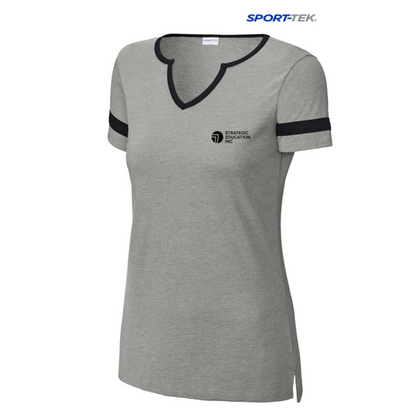 NEW SEI Sport-Tek® Ladies Halftime Notch Neck Tee - Vintage Heather/Black