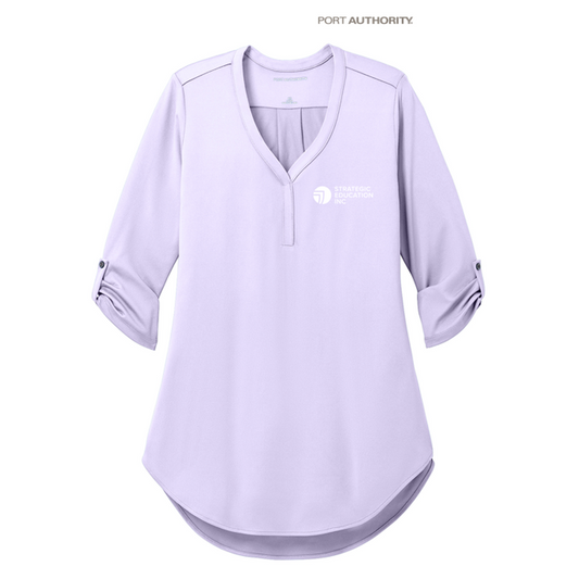 NEW SEI Port Authority® Ladies City Stretch 3/4-Sleeve Tunic - Bright Lavender