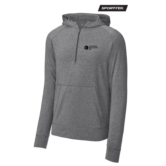 NEW SEI Sport-Tek® Sport-Wick® Stretch 1/2-Zip Hoodie - Charcoal Grey Heather