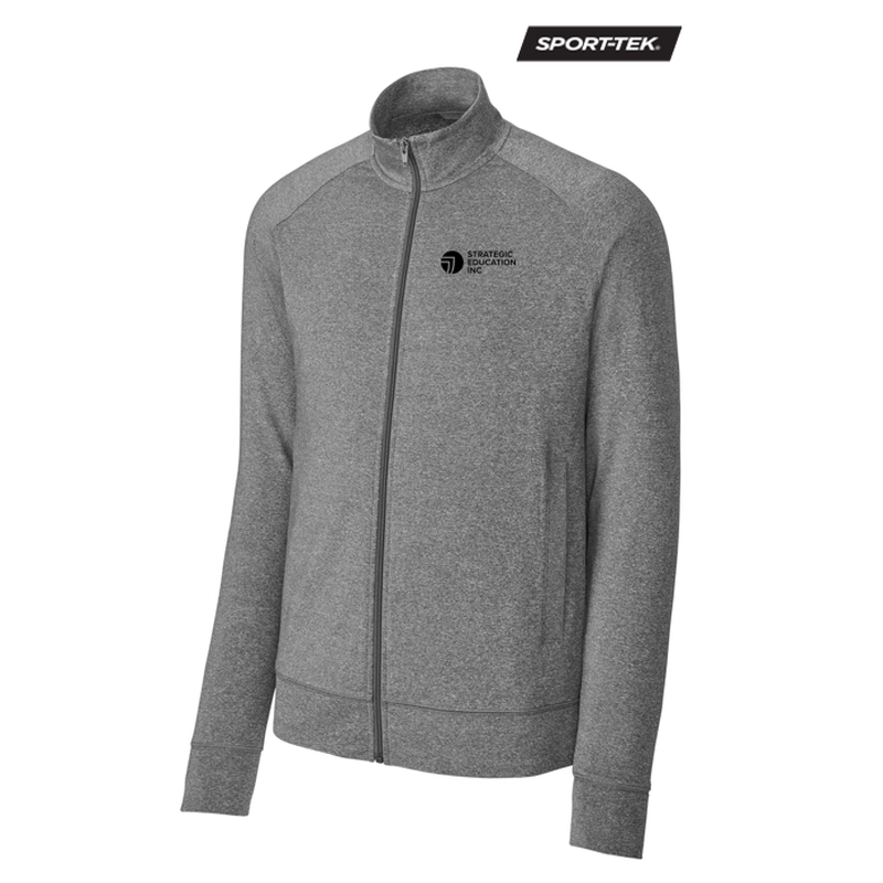 NEW SEI Sport-Tek® Sport-Wick® Stretch Full-Zip Cadet Jacket - Charcoal Grey Heather