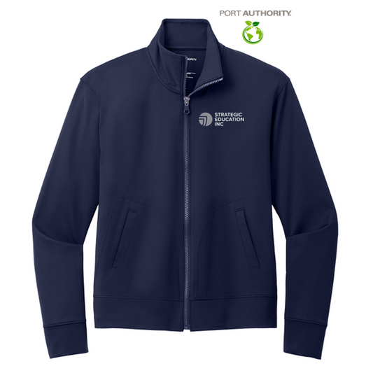 NEW SEI Port Authority® Ladies C-FREE® Double Knit Full-Zip - True Navy