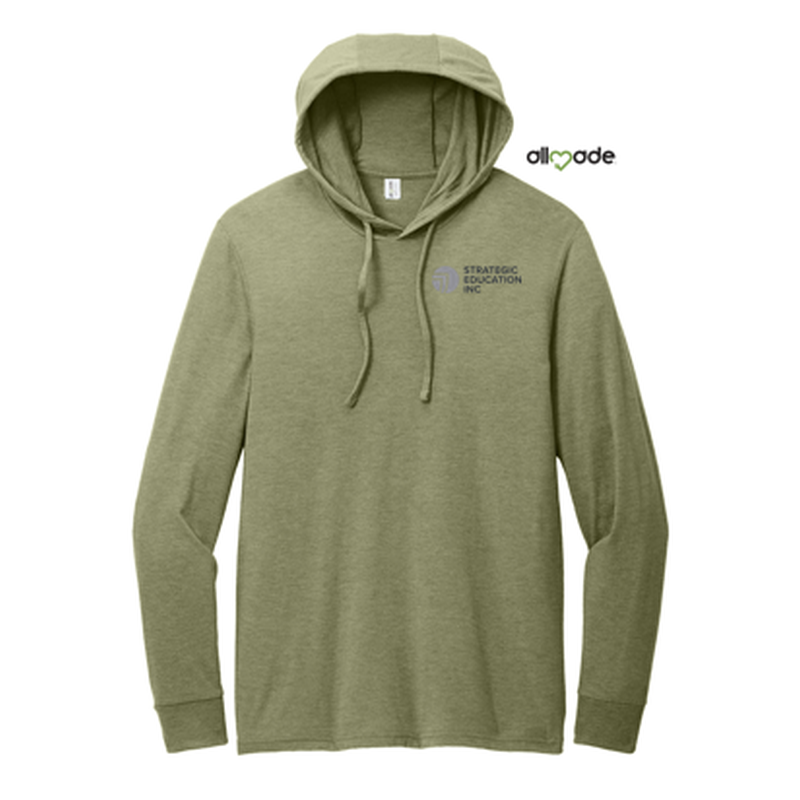 NEW - Allmade® Unisex Tri-Blend Hoodie Tee - Olive You Green