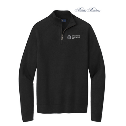 NEW - Brooks Brothers® Cotton Stretch 1/4-Zip Sweater - Deep Black