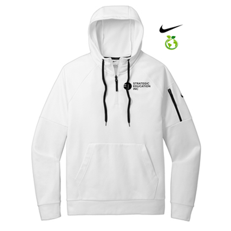 NEW - Nike Therma-FIT Pocket 1/4-Zip Fleece Hoodie - White