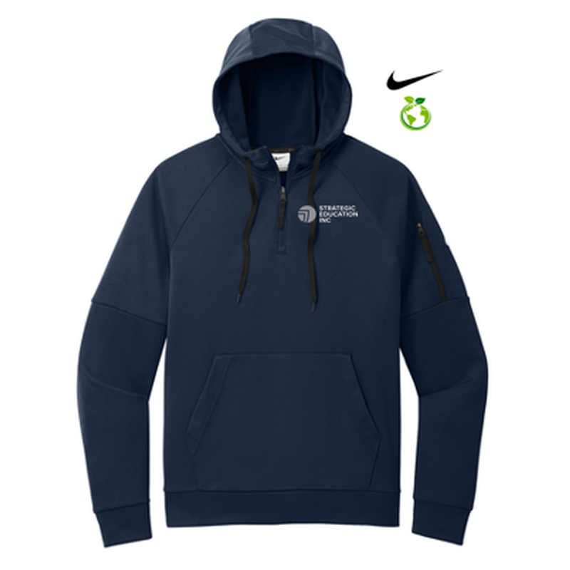 NEW - Nike Therma-FIT Pocket 1/4-Zip Fleece Hoodie - Navy