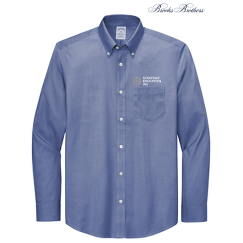 NEW - Brooks Brothers® Wrinkle-Free Stretch Pinpoint Shirt - Cobalt Blue