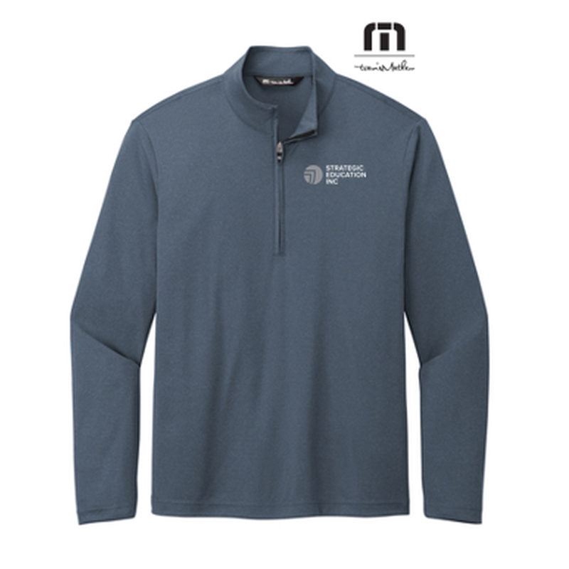 NEW - TravisMathew Coto Performance 1/4-Zip - Vintage Indigo/Black