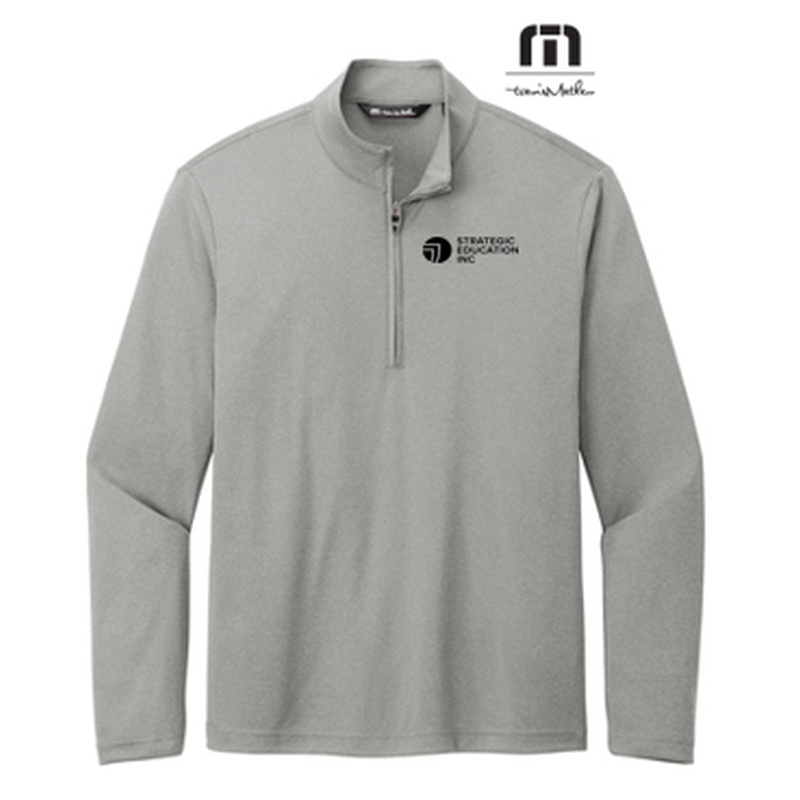 NEW - TravisMathew Coto Performance 1/4-Zip - Quiet Shade Grey Heather