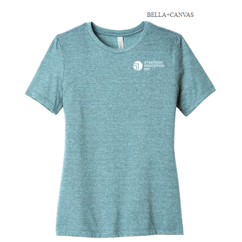 NEW SEI BELLA+CANVAS® Women’s Relaxed CVC Tee - Heather Blue Lagoon